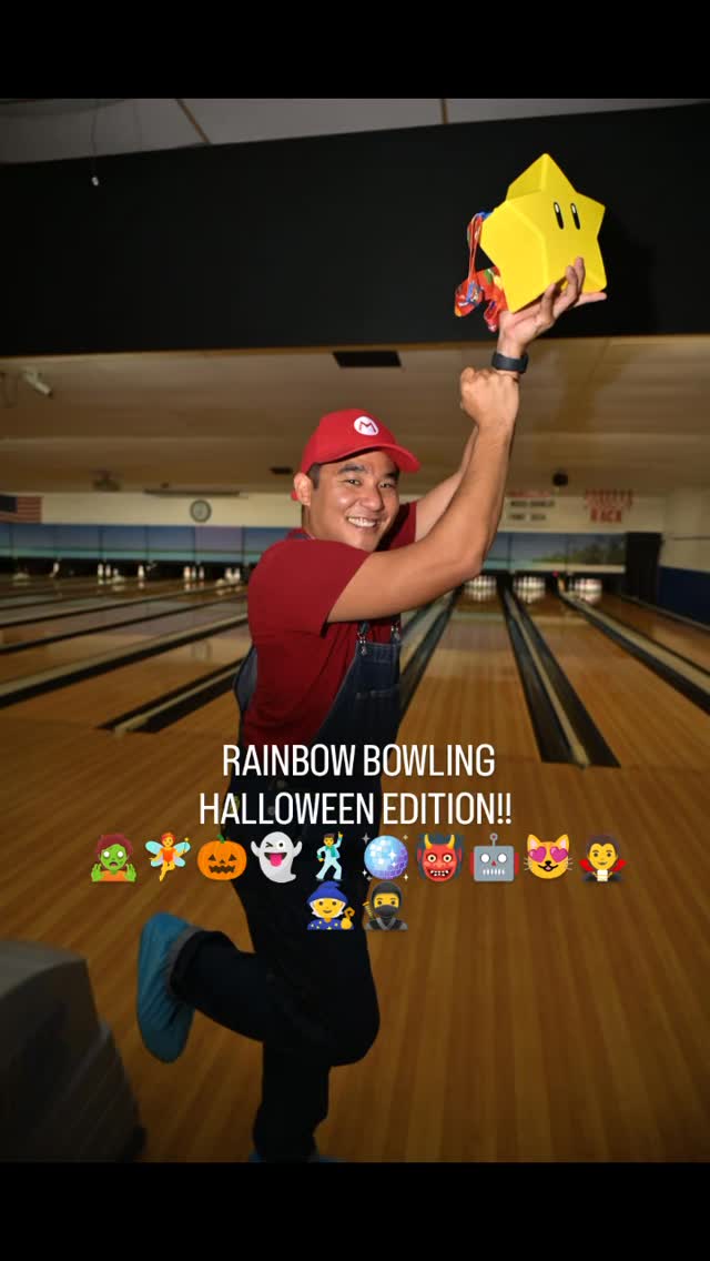 Rainbow Bowling Hawaii Halloween bowling celebration